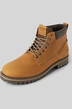 JACK & JONES Lederboots mit Label-Badge Modell 
