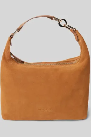 Marc O’ Polo Crossbody Bag aus weichem Velours-Rindleder mit golden glänzenden Details in , Größe 1