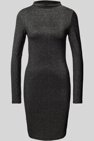 Pieces® Slim Fit Bodycon-Kleid mit Effektgarn und kurzem Stehkragen Modell 