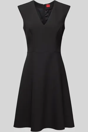 HUGO BOSS Knielanges Kleid mit V-Ausschnitt Modell 