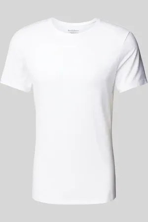 Bread & Boxers T-Shirt mit geripptem Rundhalsausschnitt in , Größe M