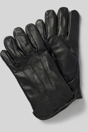 Bugatti Lederhandschuhe mit Ziernähten in , Größe L