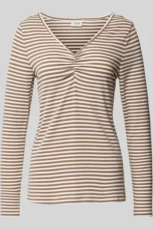FRANSA Longsleeve mit geripptem V-Ausschnitt Modell 