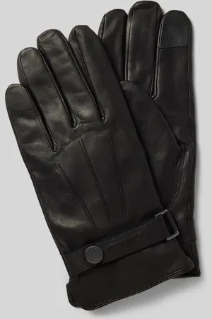 Calvin Klein Lederhandschuhe mit verstellbarem Verschluss in , Größe M/L