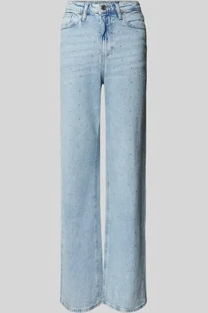 VERO MODA Wide Fit High-Waist-Jeans mit Strassstein-Besatz Modell 