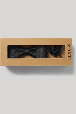 Carlo Monti Fliege in Jacquard-Optik mit Einstecktuch in , Größe 1