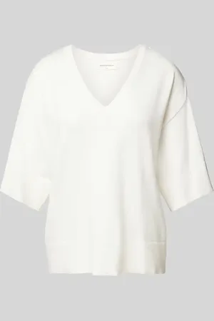 MSCH Oversized T-Shirt aus Viskose mit V-Ausschnitt Modell 