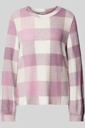 TOM TAILOR Regular Fit Langarmshirt aus gebürstetem Viskose-Mix mit Karomuster in , Größe M