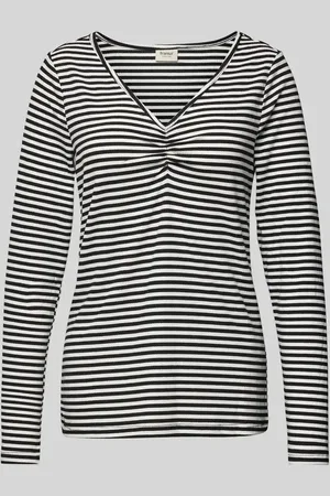 FRANSA Longsleeve mit geripptem V-Ausschnitt Modell 