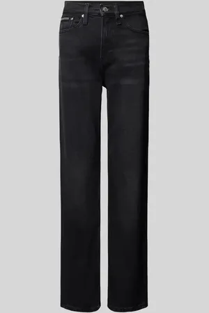 Calvin Klein Straight Fit High Waist Jeans mit Label-Detail in , Größe 24/30