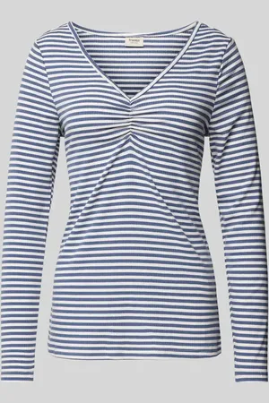 FRANSA Longsleeve mit geripptem V-Ausschnitt Modell 