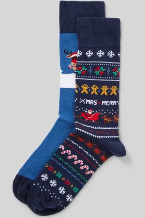 Christian Berg Socken mit Motiv-Stitching im 2er-Pack in , Größe 39/42