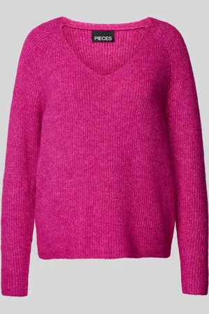 Pieces® Regular Fit Strickpullover mit V-Ausschnitt Modell 