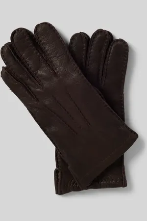 Bugatti Lederhandschuhe mit Ziernähten in , Größe L