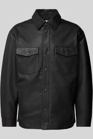 JACK & JONES Lederjacke mit Kentkragen Modell 