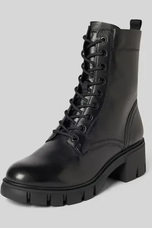 Tamaris Schnürboots aus Leder mit Ziernähten in , Größe 36