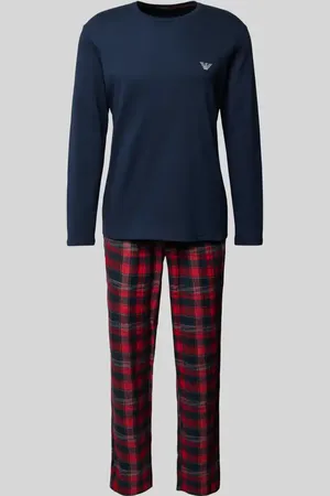 Emporio Armani Pyjama mit Rundhalsausschnitt und Logo-Stitching in , Größe S