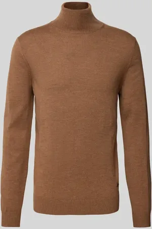 JOOP! Rollkragenpullover aus reiner Schurwolle mit Teilungsnähten in , Größe XL