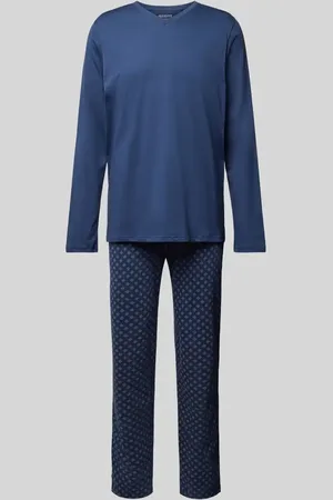 Schiesser Pyjama mit geripptem V-Ausschnitt in , Größe 48