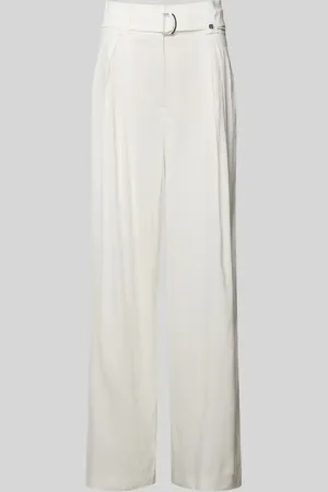 Marc Cain Wide Fit Leinenhose mit Bundfalten in , Größe 36