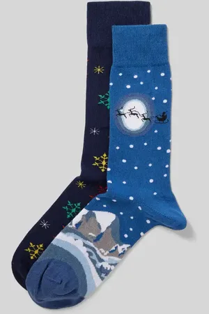 Christian Berg Socken mit Motiv-Stitching im 2er-Pack in , Größe 39/42