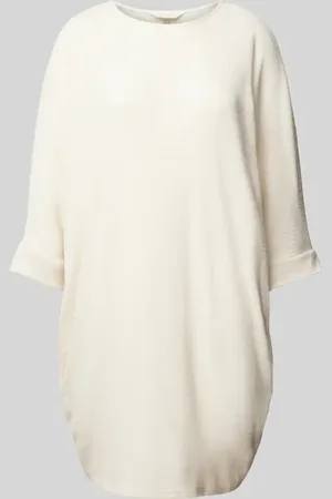 Apricot Strickkleid mit abgerundetem Saum und Rundhalsausschnitt in , Größe XS