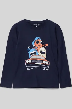 Blue Seven Longsleeve mit geripptem Rundhalsausschnitt in , Größe 92