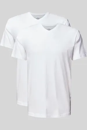 Ragman T-Shirt im 2er Pack mit geripptem V-Ausschnitt in , Größe M