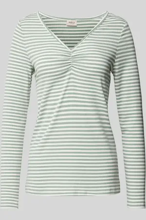 FRANSA Longsleeve mit geripptem V-Ausschnitt Modell 
