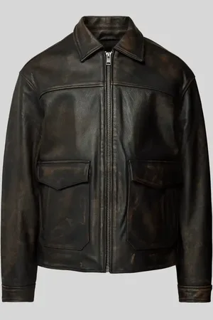 JACK & JONES Lederjacke mit Kentkragen Modell 