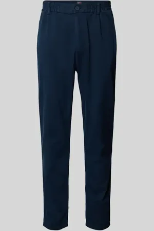 Tommy Hilfiger Tapered Fit Bundfaltenhose mit elastischem Bund in , Größe L