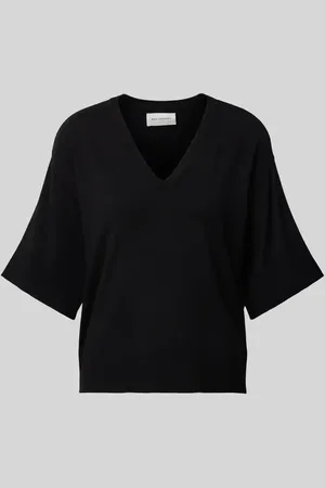 MSCH Oversized T-Shirt aus Viskose mit V-Ausschnitt Modell 
