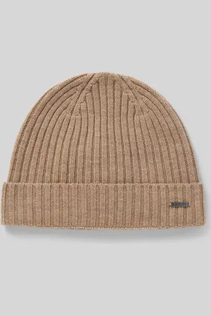 JOOP! Beanie aus Wolle mit Label-Detail Modell 