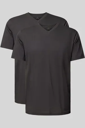 Ragman T-Shirt im 2er Pack mit geripptem V-Ausschnitt in , Größe S