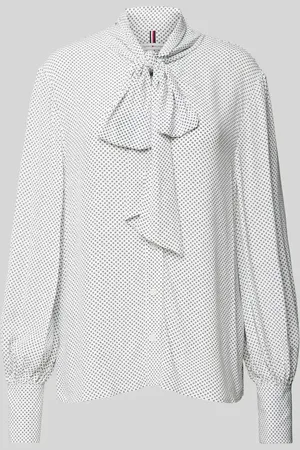 Tommy Hilfiger Regular Fit Schluppenbluse mit Allover-Muster in , Größe 42