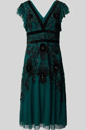 Adrianna Papell Cocktailkleid mit Zierstein- und Paillettenbesatz in , Größe 36