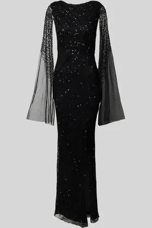 Lace & Beads Abendkleid mit Trompetenärmeln in , Größe XXS