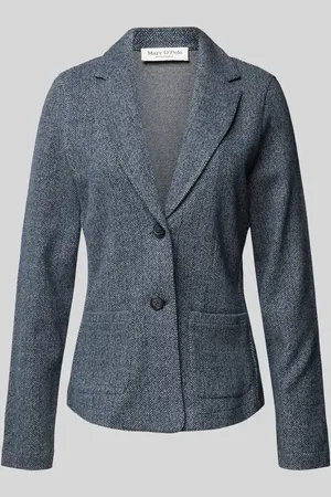 Marc O’ Polo Shaped Fit Blazer mit Fischgrätmuster aus Baumwoll-Mix in , Größe 44