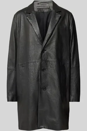 Drykorn Mantel aus Leder mit Reverskragen Modell 