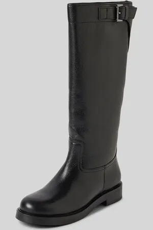 Newd Stiefel aus Leder mit Schnallen-Applikation in , Größe 38