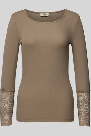 FRANSA Longsleeve mit Spitzenbesatz Modell 