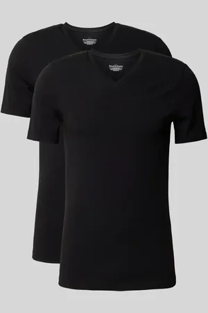 Bread & Boxers T-Shirt mit geripptem V-Ausschnitt in , Größe M