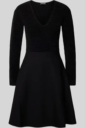 Emporio Armani Knielanges Kleid mit Strukturmuster Modell 