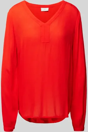 Kaffe Blusenshirt aus Viskose mit V-Ausschnitt Modell 