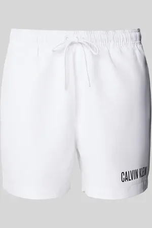 Calvin Klein Regular Fit Badeshorts mit Label-Print in , Größe S