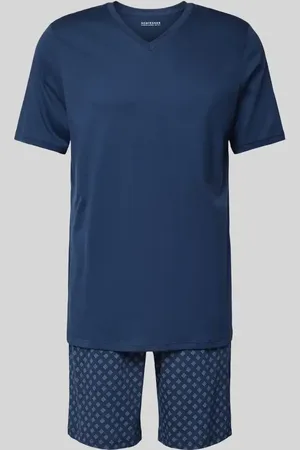 Schiesser Pyjama mit geripptem V-Ausschnitt in , Größe 48