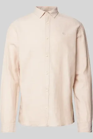 JACK & JONES Slim Fit Leinenhemd mit Button-Down-Kragen in , Größe L