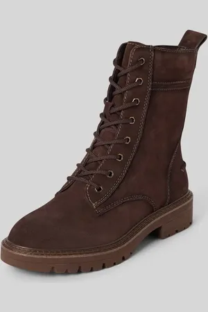 Tamaris Schnürboots aus Leder mit Ziernähten in , Größe 36