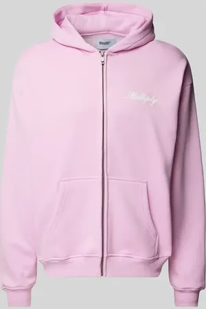 Multiply Apparel Oversized Sweatjacke mit Label-Print in , Größe L
