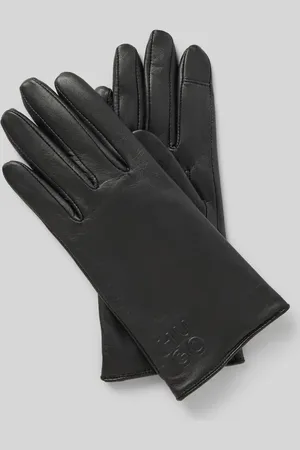 HUGO BOSS Lederhandschuhe mit Label-Detail Modell 